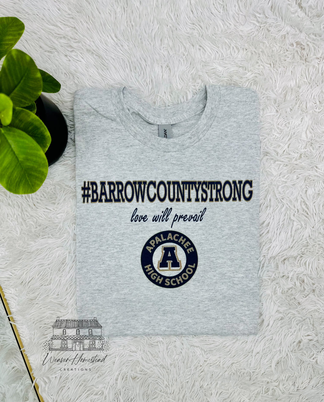 #BARROWCOUNTYSTRONG w/ Apalachee High School Circular Emblem