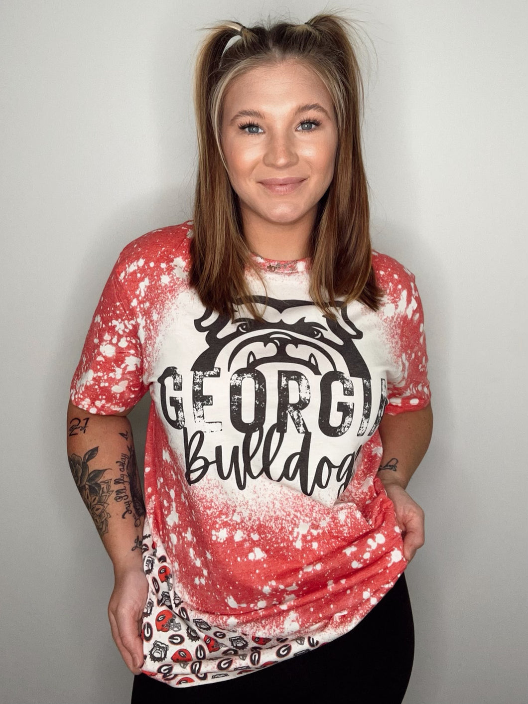 Bulldogs Tee With Corner Pattern