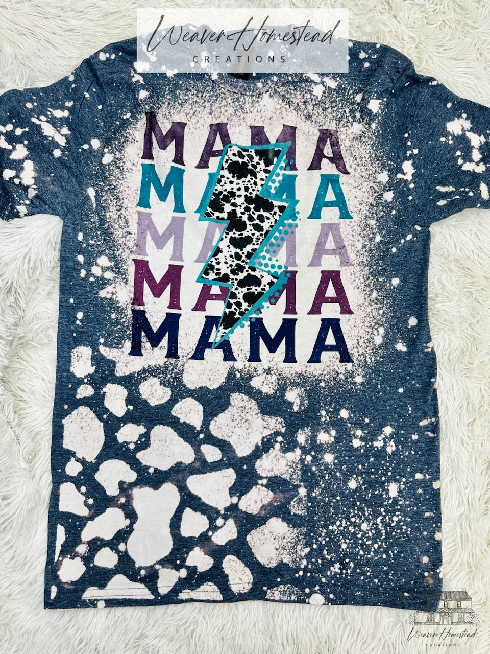 Mama Stack w/Lightning Bolt & Cow Print Accent