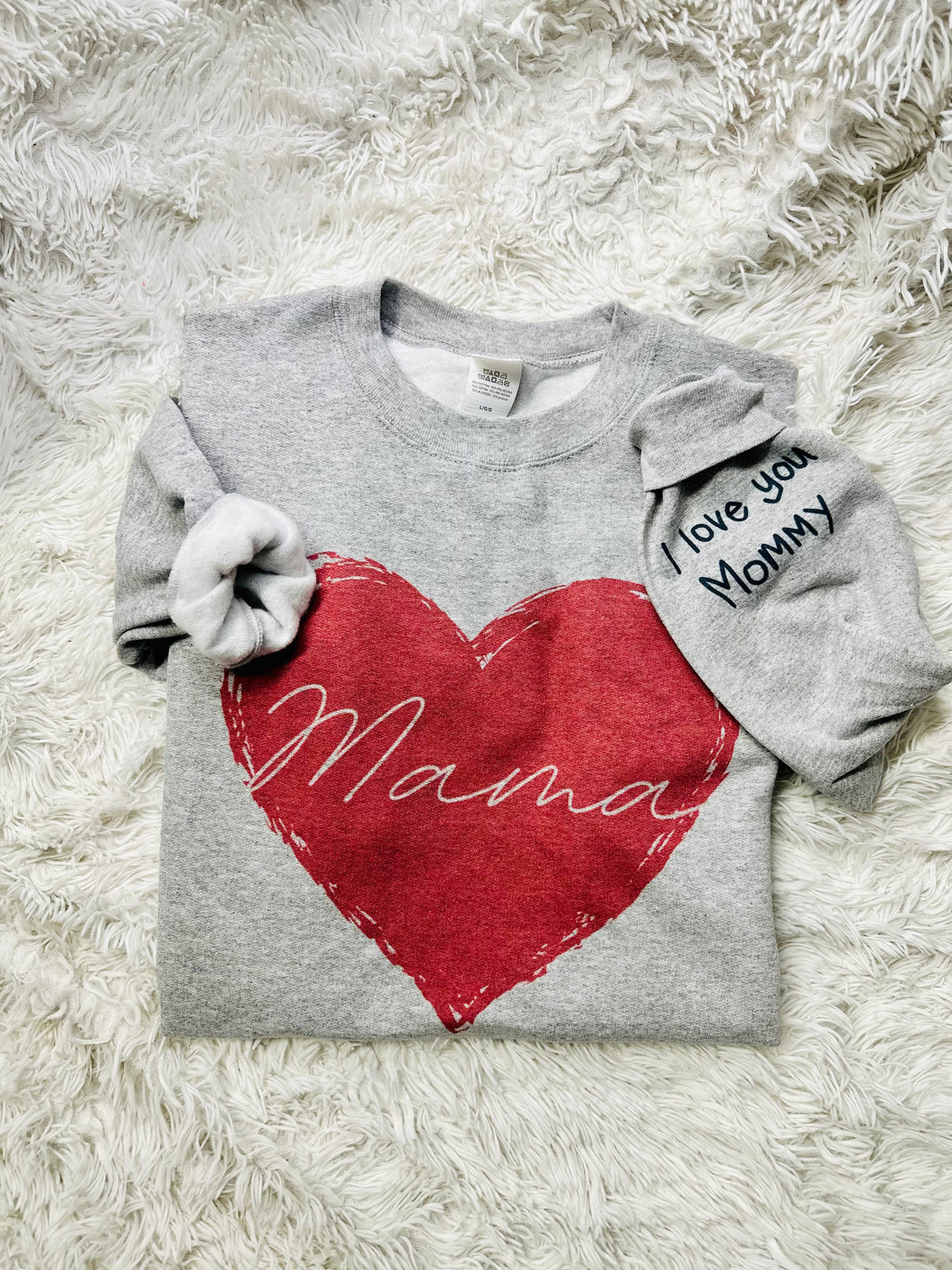 Mama Heart w/I Love You Mommy Sleeve