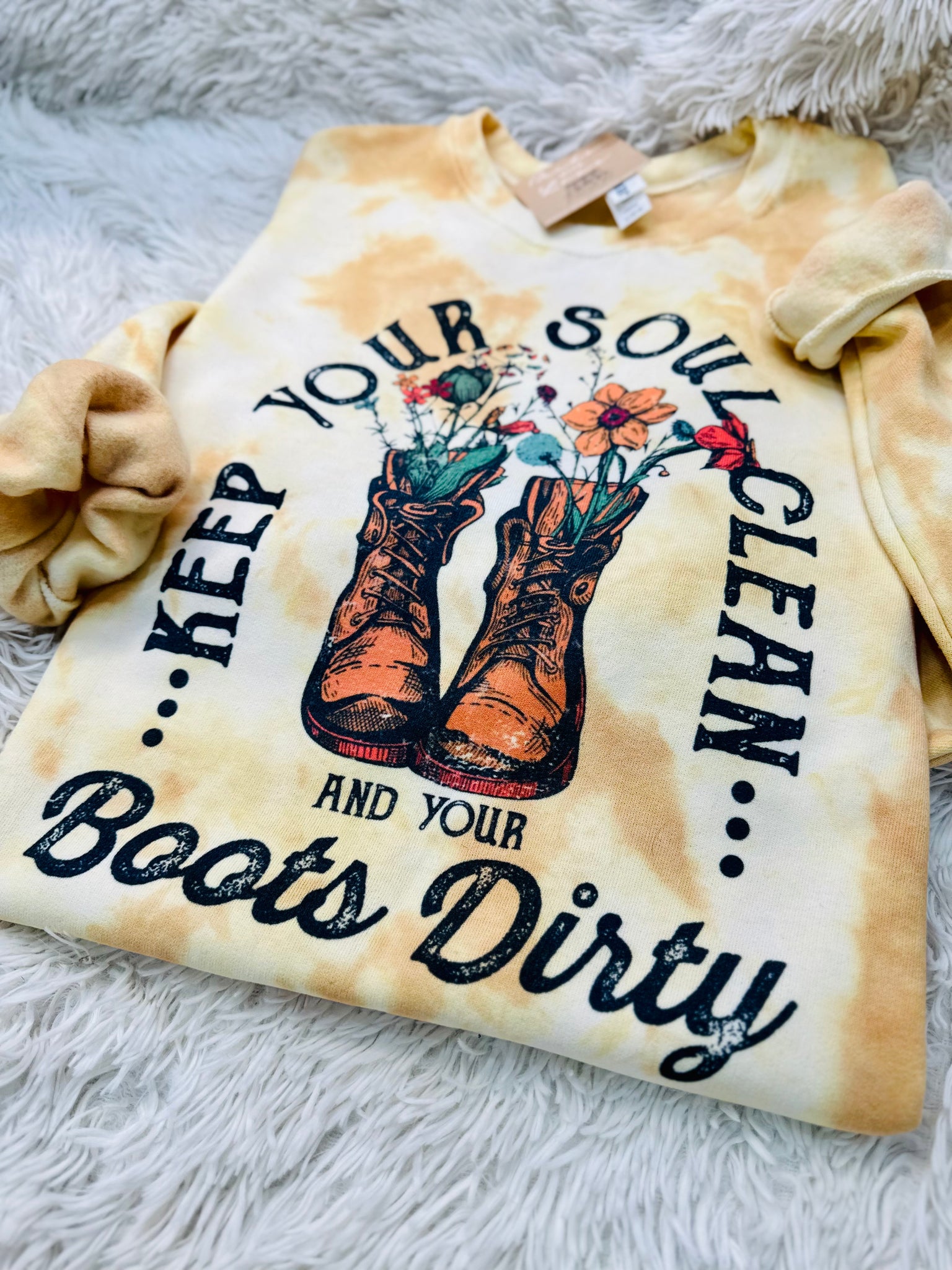 Soul Clean Boots Dirty Can Koozie