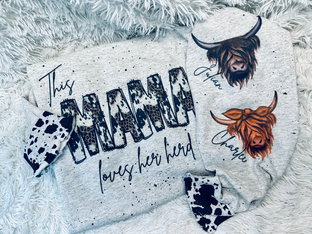 This Mama Loves Her Herd Personalized Crewneck